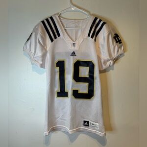Adidas Notre Dame Fighting Irish #19 Game Worn Jersey Size 44 White Football‎